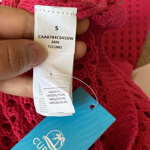 Cupshe Hot Pink Sleeveless Knit Cover Up Mini Dress Size S - Picture 5 of 6